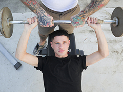 Elegant Dylan Hayes enjoys working out with his