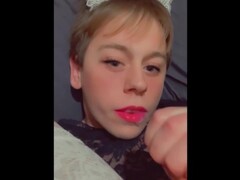 BlondeOlivia gets a cum facial after providing a